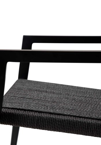 DAN-FORM Loop loungestol, m. armln - sort papirsnor og sort stl