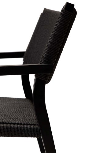 DAN-FORM Loop loungestol, m. armln - sort papirsnor og sort stl