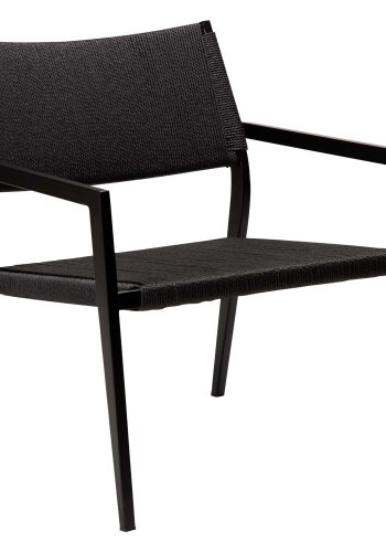 DAN-FORM Loop loungestol, m. armln - sort papirsnor og sort stl
