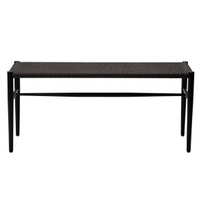 DAN-FORM Sava bnk, rektangulr - sort papirsnor og sort stl (100x35)