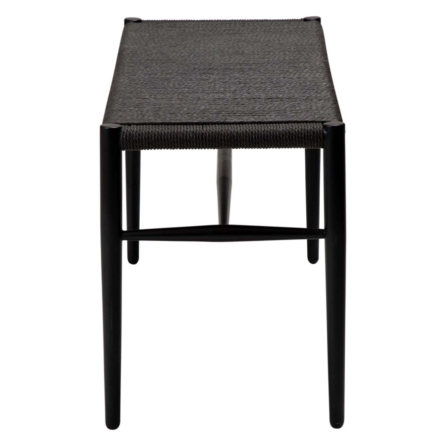 DAN-FORM Sava bnk, rektangulr - sort papirsnor og sort stl (100x35)