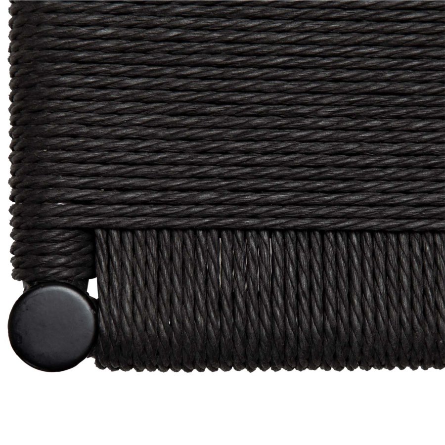 DAN-FORM Sava bnk, rektangulr - sort papirsnor og sort stl (100x35)