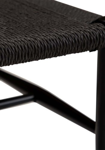 DAN-FORM Sava bnk, rektangulr - sort papirsnor og sort stl (100x35)