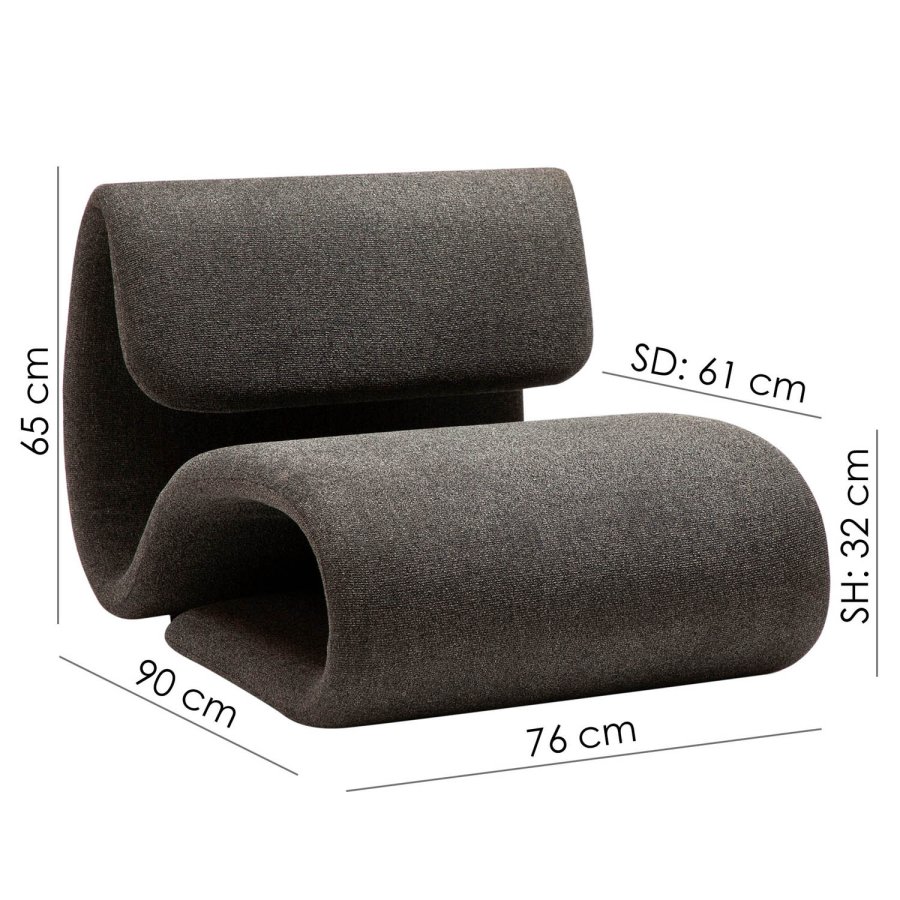 DAN-FORM Dubna loungestol - brun bouclé stof