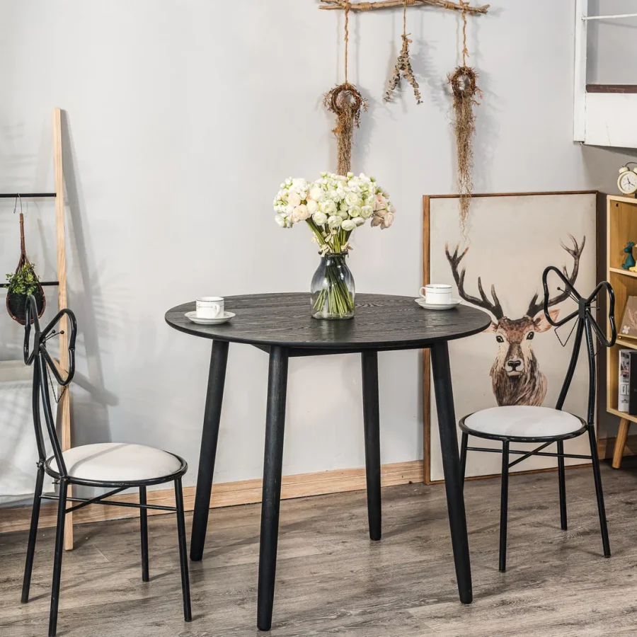 NORDLYS Tradition spisebord, rund - sort fyrretr (90)