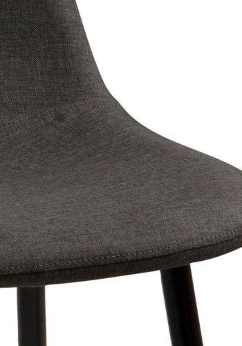 ACT NORDIC Wilma spisebordsstol - antracitgr stof m. metalben