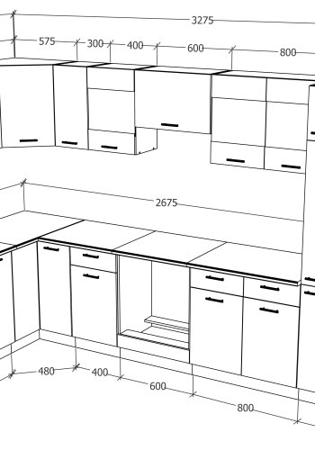 VCM NORDIC Esilo 13-delt hjrnekkken - glas og hvid tr