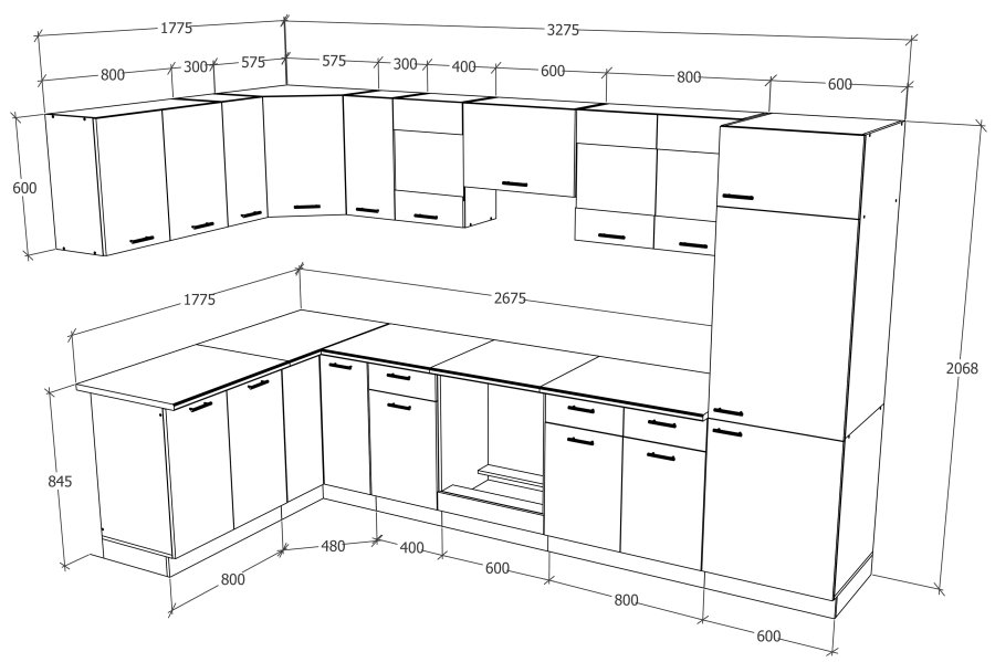 VCM NORDIC Esilo 13-delt hjrnekkken - glas og natur tr