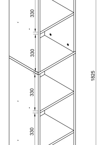 VCM NORDIC Dilos L reol, m. 4 hylder - hvid tr