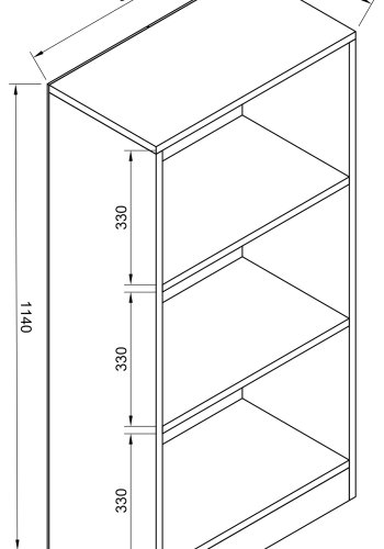 VCM NORDIC Dilos M reol, m. 2 hylder - hvid tr