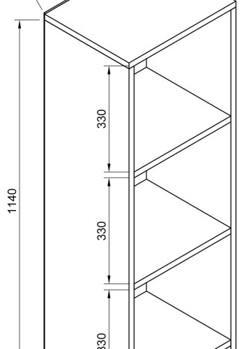 VCM NORDIC Dilos S reol, m. 2 hylder - hvid tr