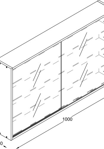 VCM NORDIC Drivalo XL vgskab, m. 2 skydelger og 3 hylder - glas og antracitgr tr