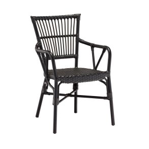 HOUSE OF SANDER Aaron havestol, m. armln - sort polyrattan og aluminium