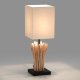 KAVE HOME Poob bordlampe - tropisk genbrugstr og hvid stofskrm (15x15)
