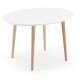 KAVE HOME Oakland spisebord - mat hvidt tr m. natur ben, ovalt, m. udtrk (120/200x90)