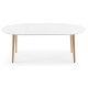KAVE HOME Oakland spisebord - mat hvidt tr m. natur ben, ovalt, m. udtrk (120/200x90)