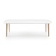 KAVE HOME Oqui spisebord m. tillgsplader, ovalt, hvid MDF 160 (260) x 100 cm