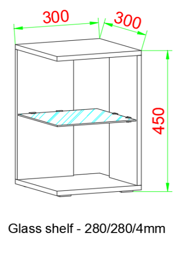 VCM NORDIC Elani sidebord, m. 1 glashylde - antracitgr tr (30x30)