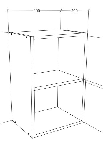 VCM NORDIC Esilo 1 kkken vgskab, m. 1 glaslge og 1 hylde - hvid og antracitgr tr