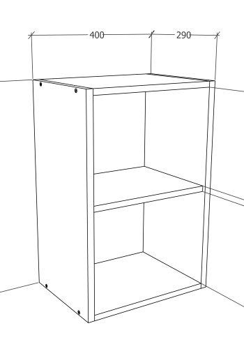 VCM NORDIC Esilo 1 dr 40 kkken vgskab, m. 1 lge og 1 hylde - hvid tr