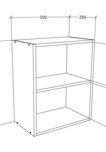 VCM NORDIC Esilo 1 dr 50 kkken vgskab, m. 1 lge og 1 hylde - hvid og natur tr