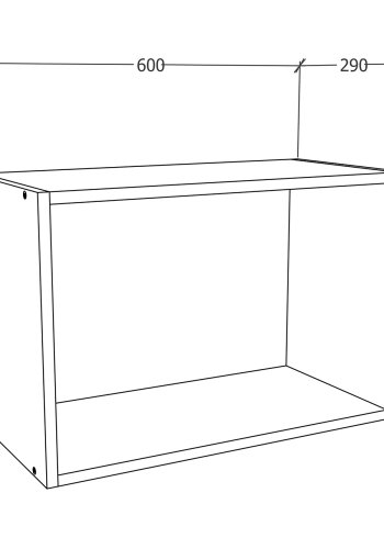 VCM NORDIC Esilo 1 dr 60 kkken vgskab, m. 1 lge - hvid og natur tr