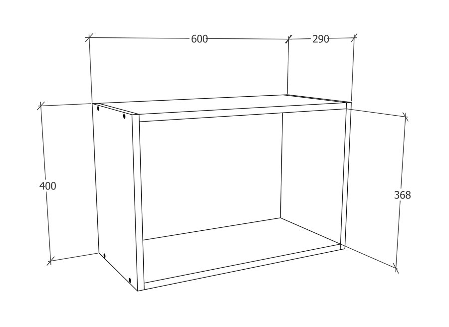 VCM NORDIC Esilo 1 dr 60 kkken vgskab, m. 1 lge - hvid tr