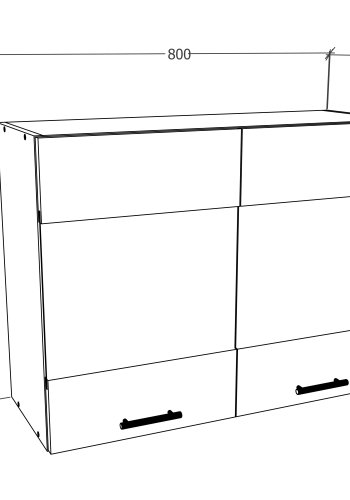 VCM NORDIC Esilo kkken vgskab, m. 2 glaslger og 1 hylde - hvid og natur tr