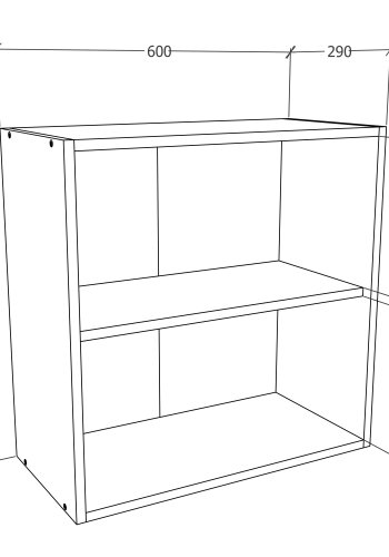 VCM NORDIC Esilo 2 dre 60 kkken vgskab, m. 2 lger og 1 hylde - hvid og antracitgr tr