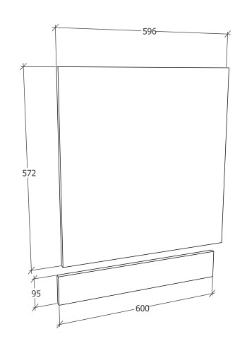 VCM NORDIC Esilo 60 kkken frontpanel - antracitgr tr