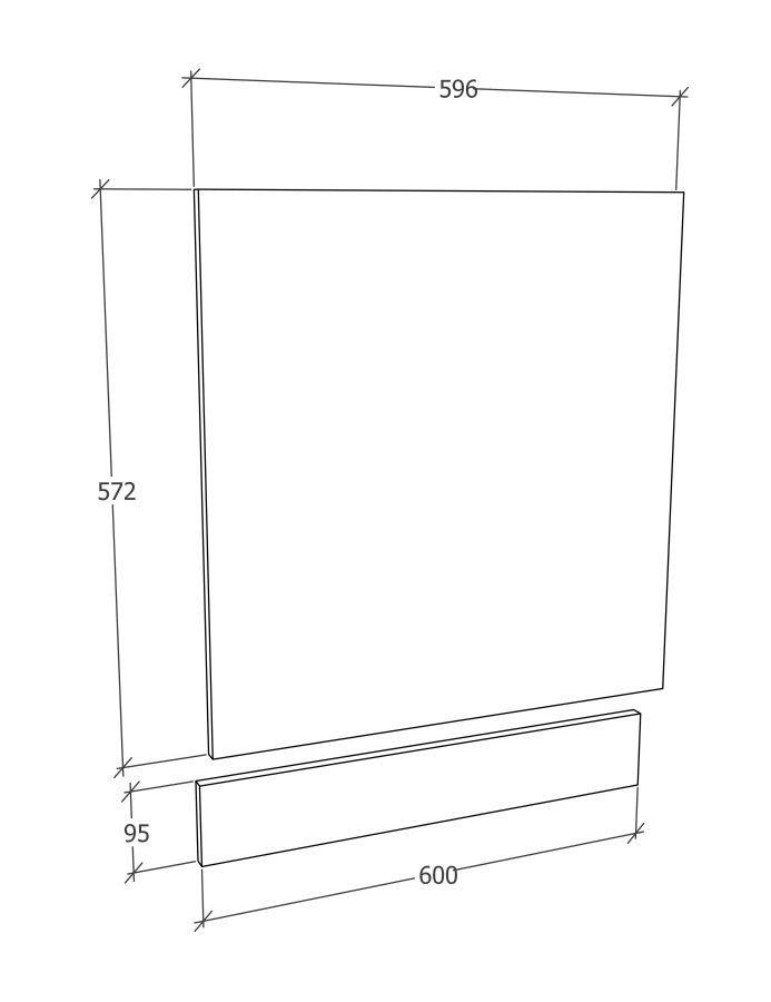 VCM NORDIC Esilo 60 kkken frontpanel - antracitgr tr