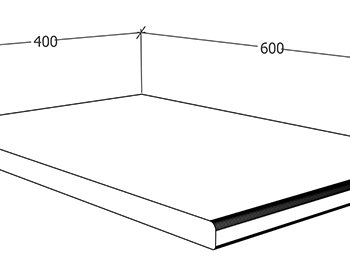 VCM NORDIC Esilo 40 bordplade, rektangulr - hvid komposittr (60x40)