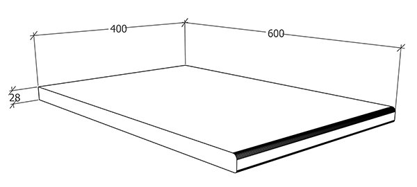 VCM NORDIC Esilo 40 bordplade, rektangulr - hvid komposittr (60x40)