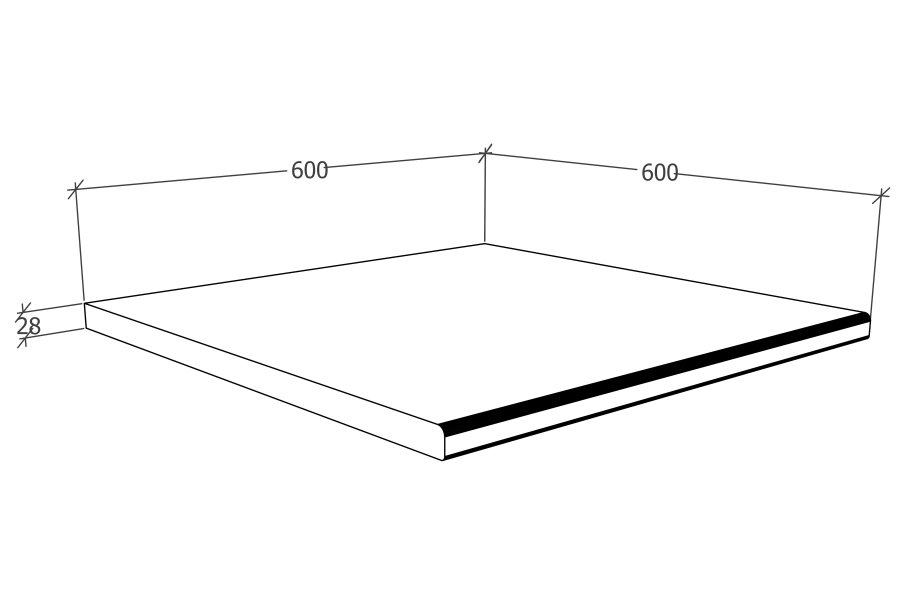 VCM NORDIC Esilo 60 bordplade, kvadratisk - hvid komposittr (60x60)