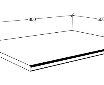 VCM NORDIC Esilo 80 bordplade, rektangulr - antracitgr komposittr (80x60)