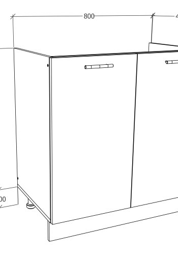 VCM NORDIC Esilo kkken vaskeskab, m. 2 lger - hvid og natur tr