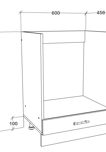 VCM NORDIC Esilo kkken ovnskab, m. 1 lge, justerbare fdder - hvid og natur tr