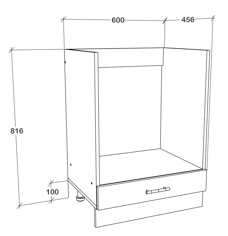 VCM NORDIC Esilo kkken ovnskab, m. 1 lge, justerbare fdder - hvid og natur tr