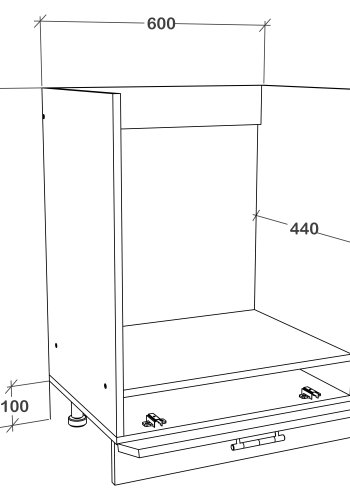 VCM NORDIC Esilo kkken ovnskab, m. 1 lge, justerbare fdder - hvid tr