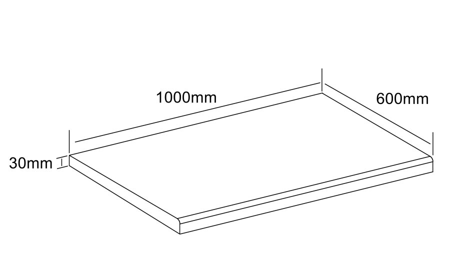 VCM NORDIC Fasola kkkenbordplade, rektangulr - hvid tr (100x60)