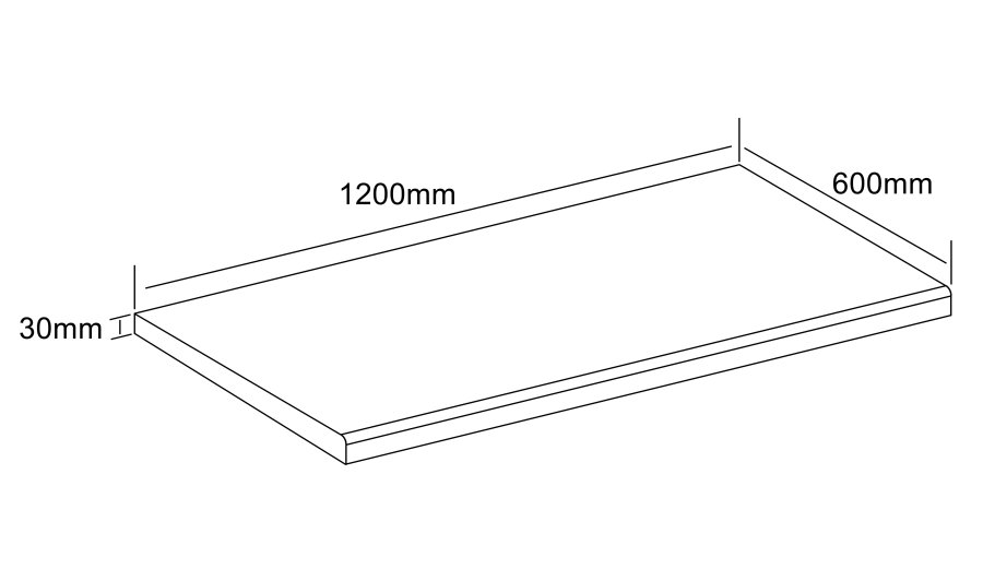 VCM NORDIC Fasola kkkenbordplade, rektangulr - hvid tr (120x60)