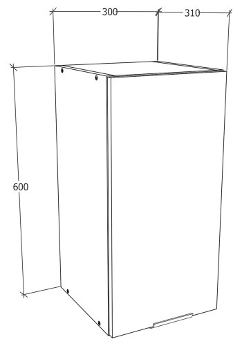 VCM NORDIC Fasola kkken vgskab, m. 1 lge og 1 hylde - natur/hvid tr (B:30)