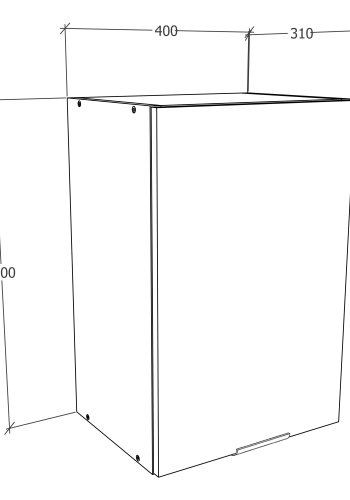 VCM NORDIC Fasola kkken vgskab, m. 1 lge og 1 hylde - natur/hvid tr (B:40)