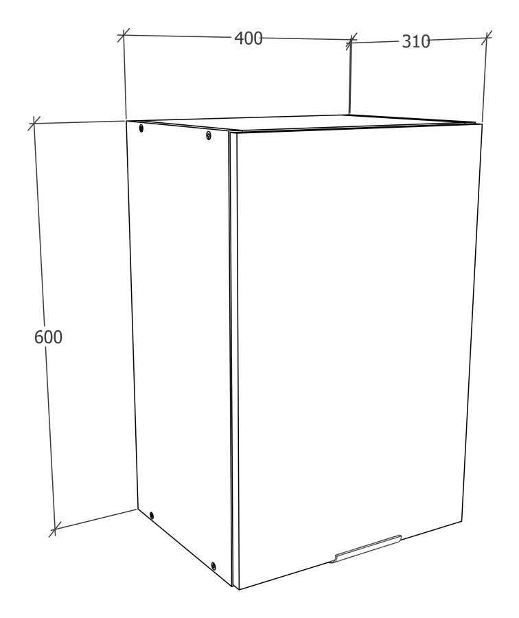 VCM NORDIC Fasola kkken vgskab, m. 1 lge og 1 hylde - natur/hvid tr (B:40)