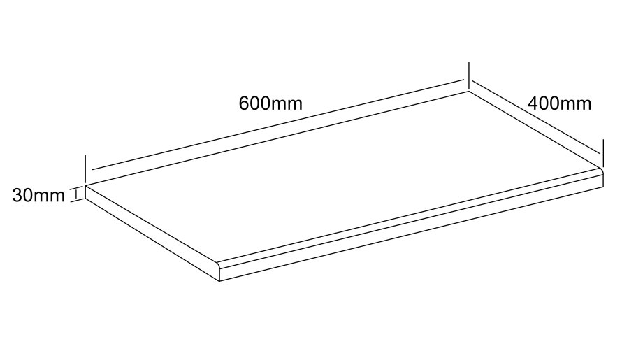 VCM NORDIC Fasola kkkenbordplade, rektangulr - hvid tr (40x60)