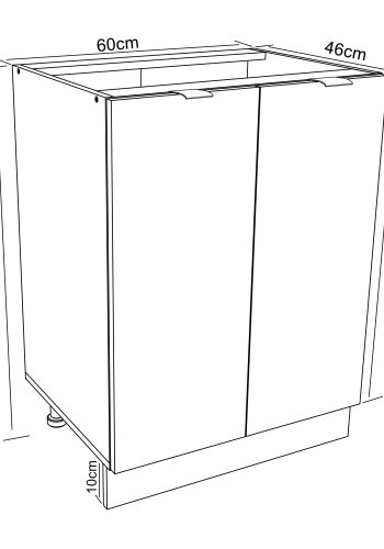 VCM NORDIC Fasola kkkenunderskab, m. 2 lger, 1 hylde - antracitgr/hvid tr (B:60)