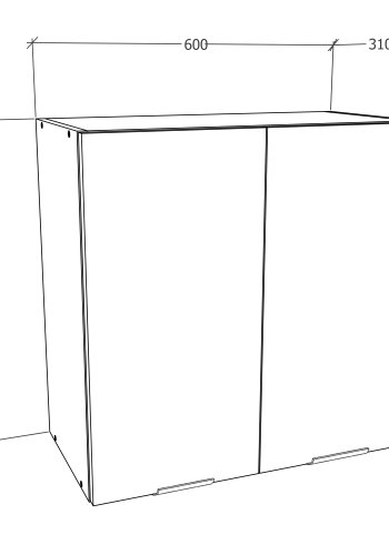 VCM NORDIC Fasola kkken vgskab, m. 2 lger og 1 hylde - hvid tr (B:60)