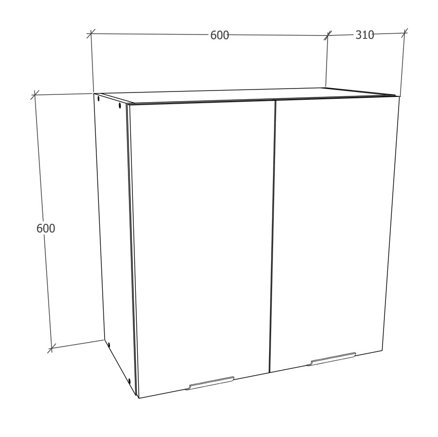 VCM NORDIC Fasola kkken vgskab, m. 2 lger og 1 hylde - hvid tr (B:60)