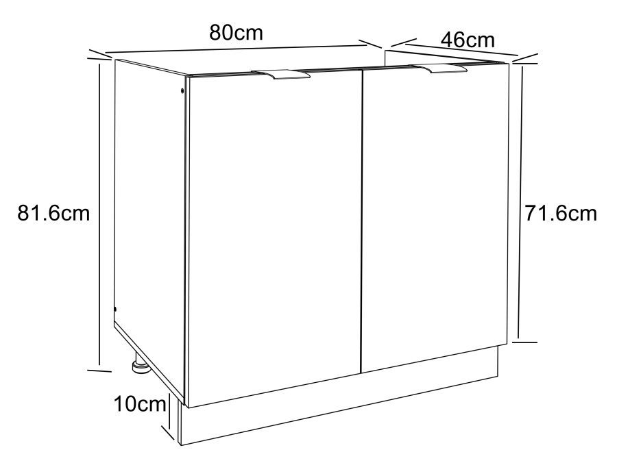VCM NORDIC Fasola kkkenunderskab til hndvask, m. 2 lger - hvid tr (B:80)