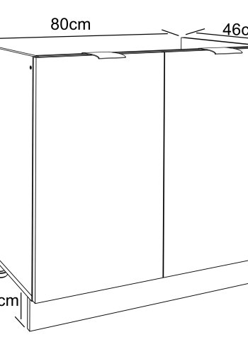 VCM NORDIC Fasola kkkenunderskab til hndvask, m. 2 lger - antracitgr/hvid tr (B:80)